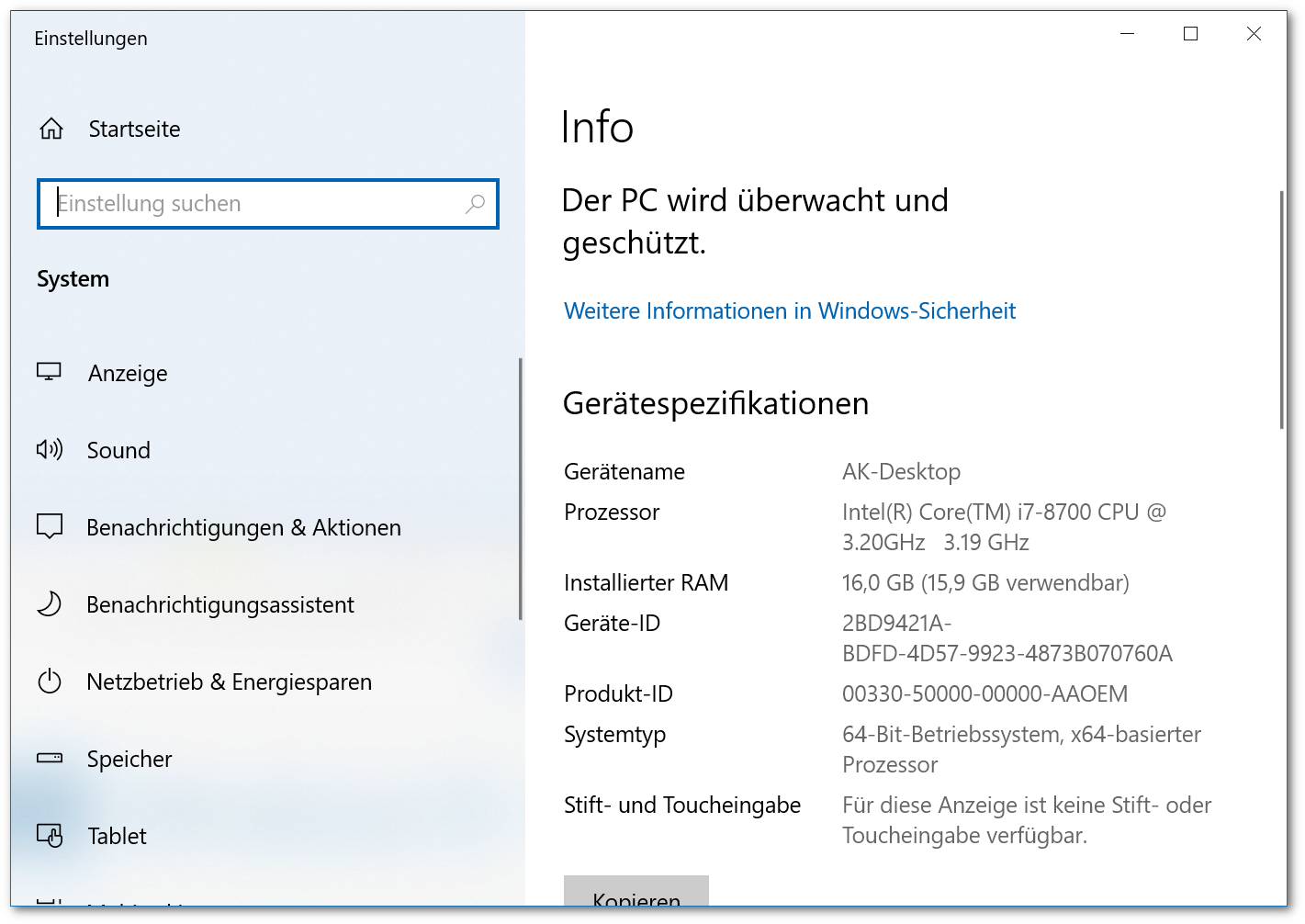 Systeminformationen anzeigen Systeminformationen anzeigen